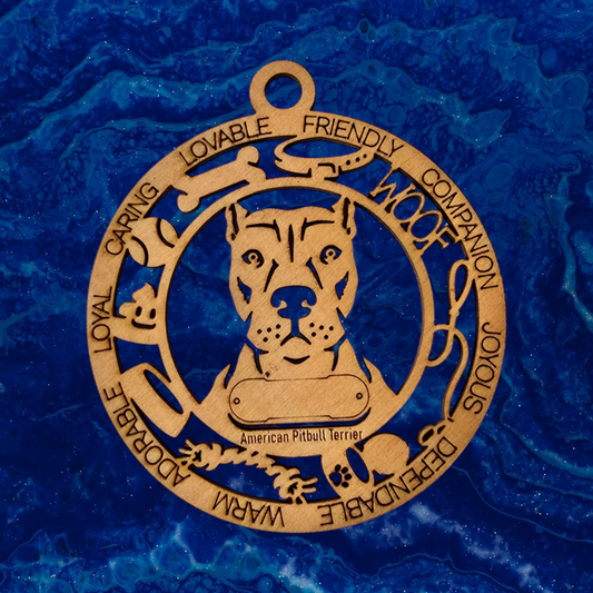 American Pitbull Terrier (Cropped) Dog Ornament (08)