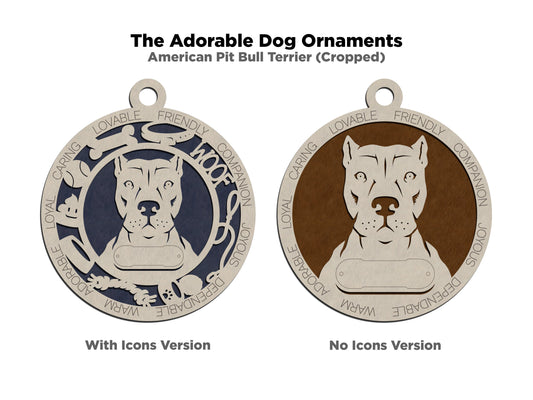 American Pitbull Terrier (Cropped) Dog Ornament (08)