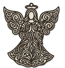 Angel Ornamental Outline Ornament