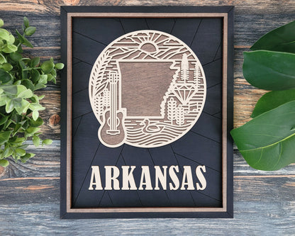Arkansas State Heritage Frame Pop Sign