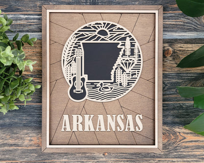 Arkansas State Heritage Frame Pop Sign