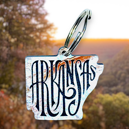 Arkansas Acrylic Etched Keychain