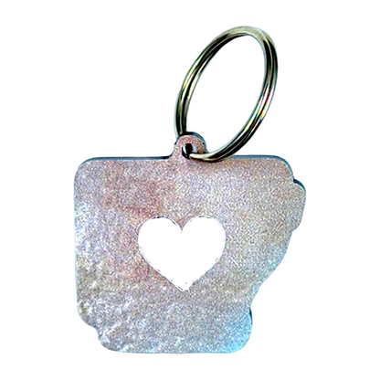 Arkansas Acrylic Patterned Heart Keychain