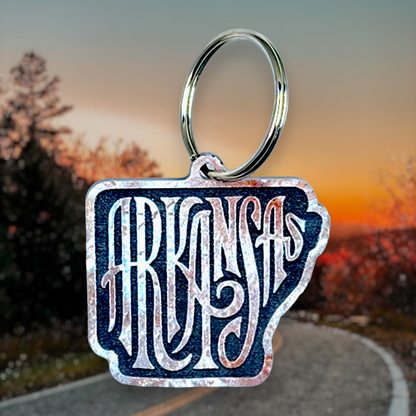 Arkansas Raised, Patterned Acrylic Keychain