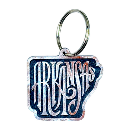 Arkansas Raised, Patterned Acrylic Keychain