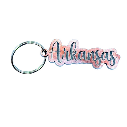 Arkansas Acrylic Keychain Spelled