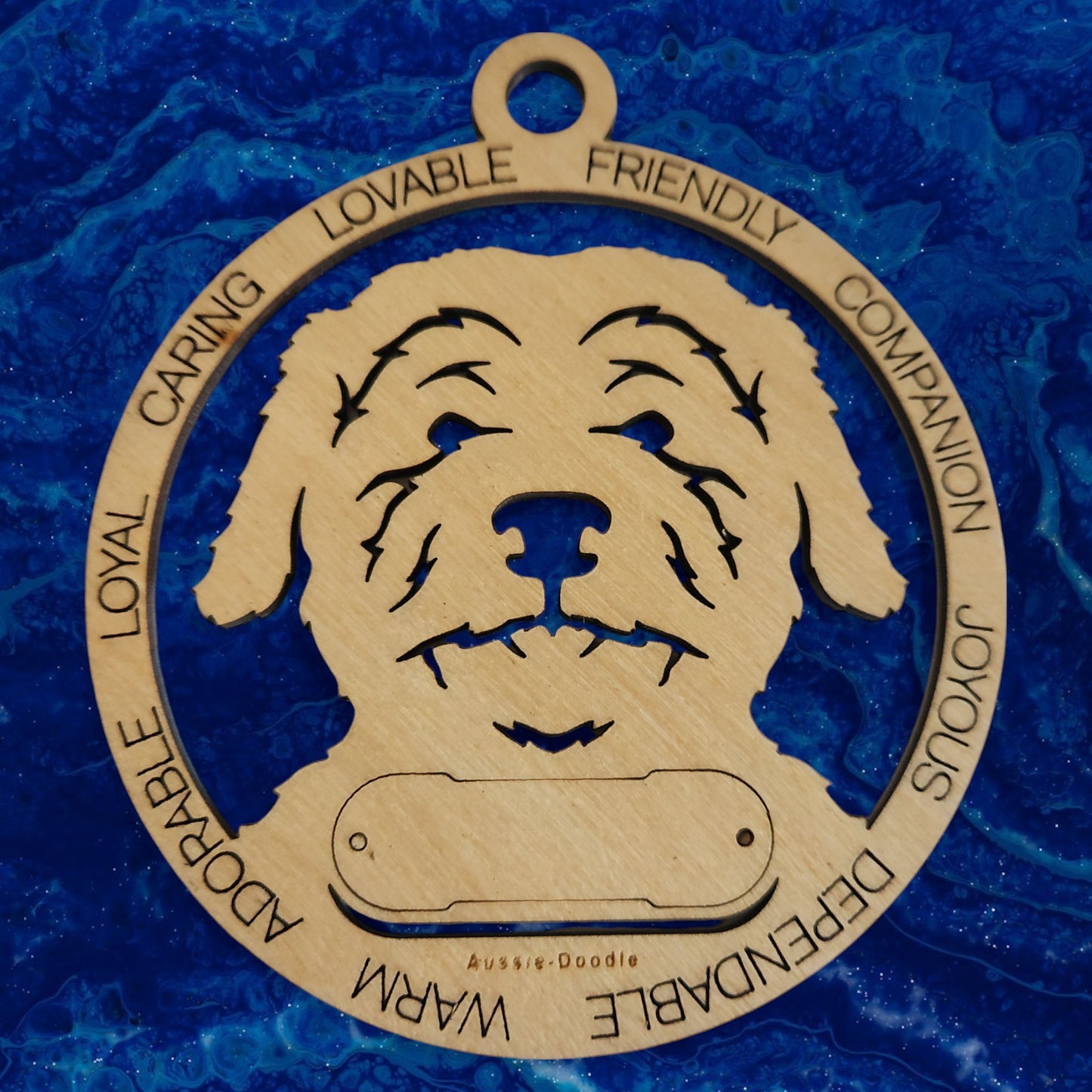 Aussie Doodle Dog Ornament