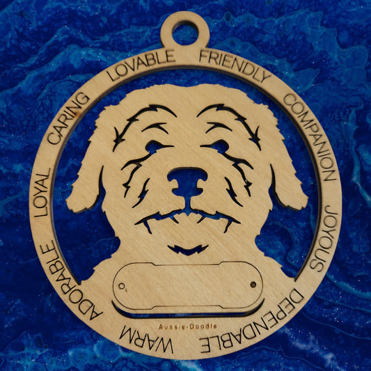 Aussie Doodle Dog Ornament
