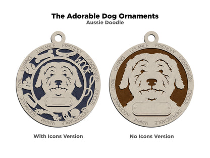 Aussie Doodle Dog Ornament