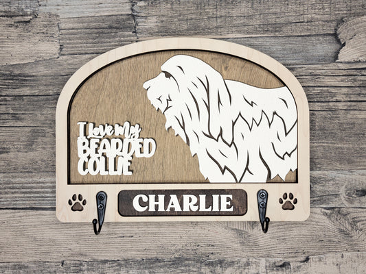 Bearded Collie Leash Holder