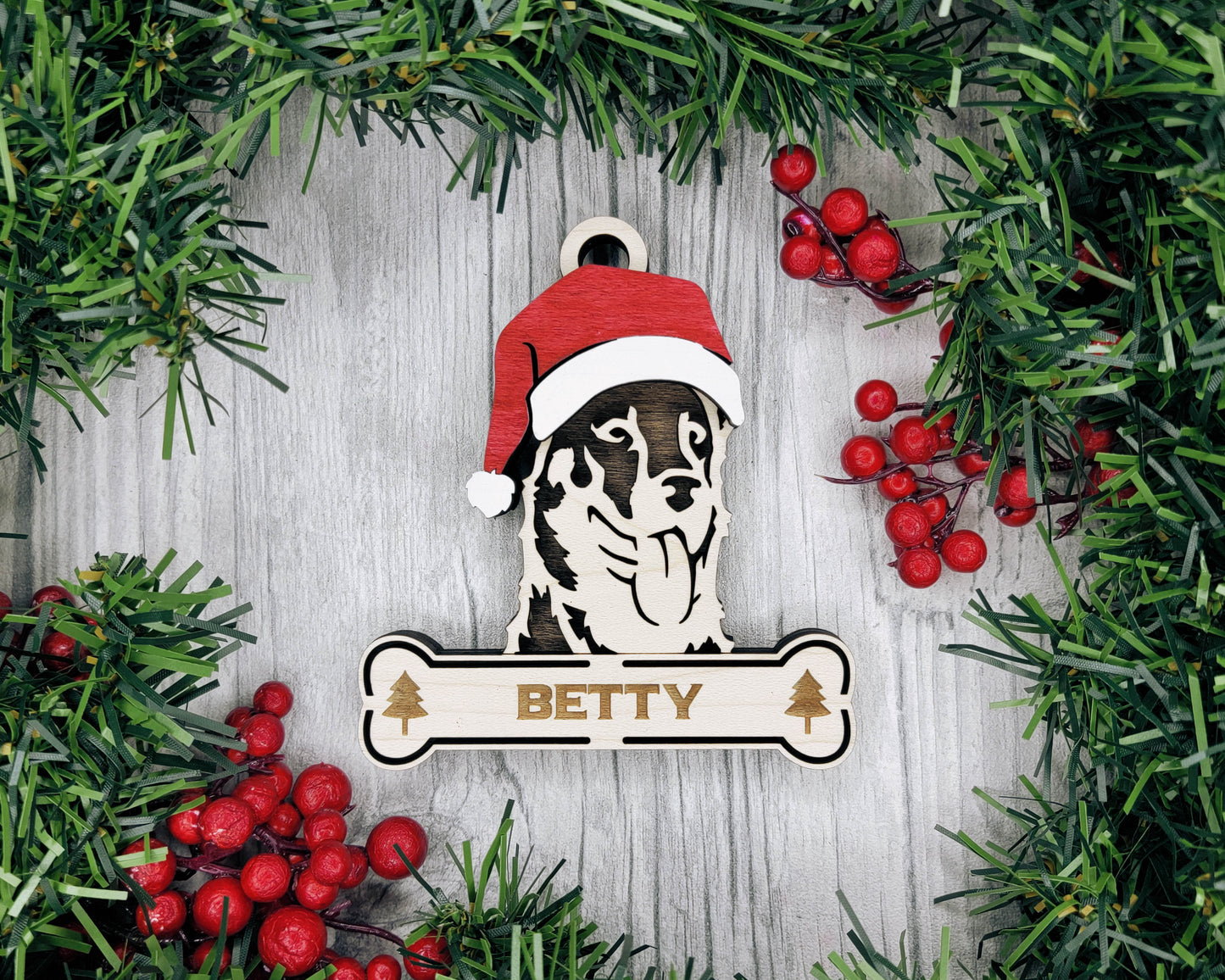 Beauceron Santa Hat Dog Ornament
