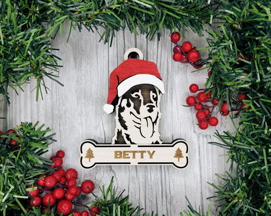 Beauceron Santa Hat Dog Ornament