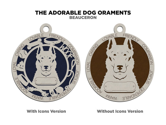 Beauceron (Cropped) Dog Ornament