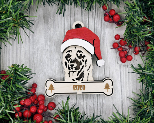 Belgian Malinois Santa Hat Dog Ornament
