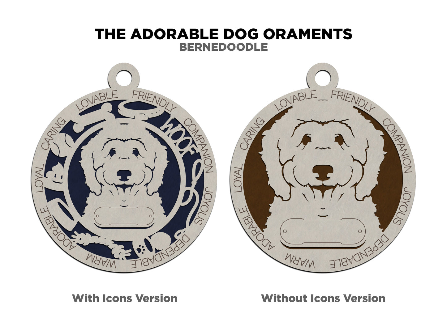 Bernedoodle Dog Ornament