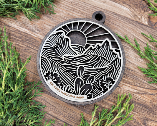 Big Bend National Park Line Art Ornament