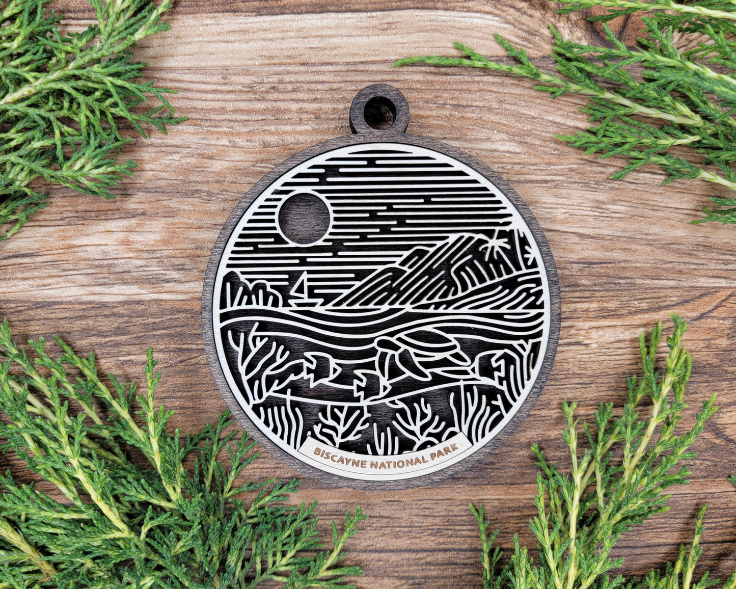 Biscayne National Park Line Art Ornament