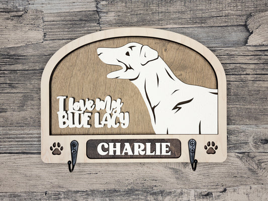 Blue Lacy Leash Holder