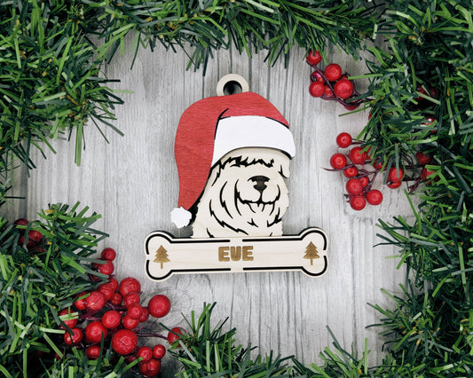 Bouvier Des Flandres Santa Hat Dog Ornament