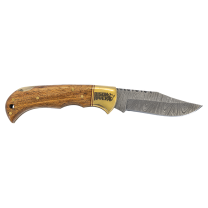 Bison River Kinfe with Damascus Steel Blade (Folding and Fixed Blade