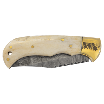 Bison River Kinfe with Damascus Steel Blade (Folding and Fixed Blade