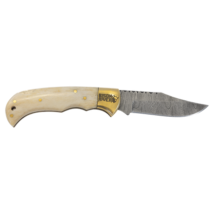 Bison River Kinfe with Damascus Steel Blade (Folding and Fixed Blade