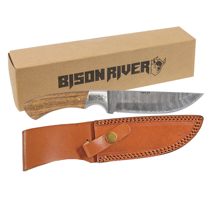 Bison River Kinfe with Damascus Steel Blade (Folding and Fixed Blade