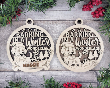 Pawsome Ornament - Barking in a Winter Wonderland