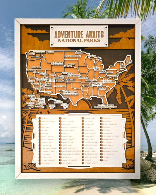 Beach Theme National Park Explorer Map