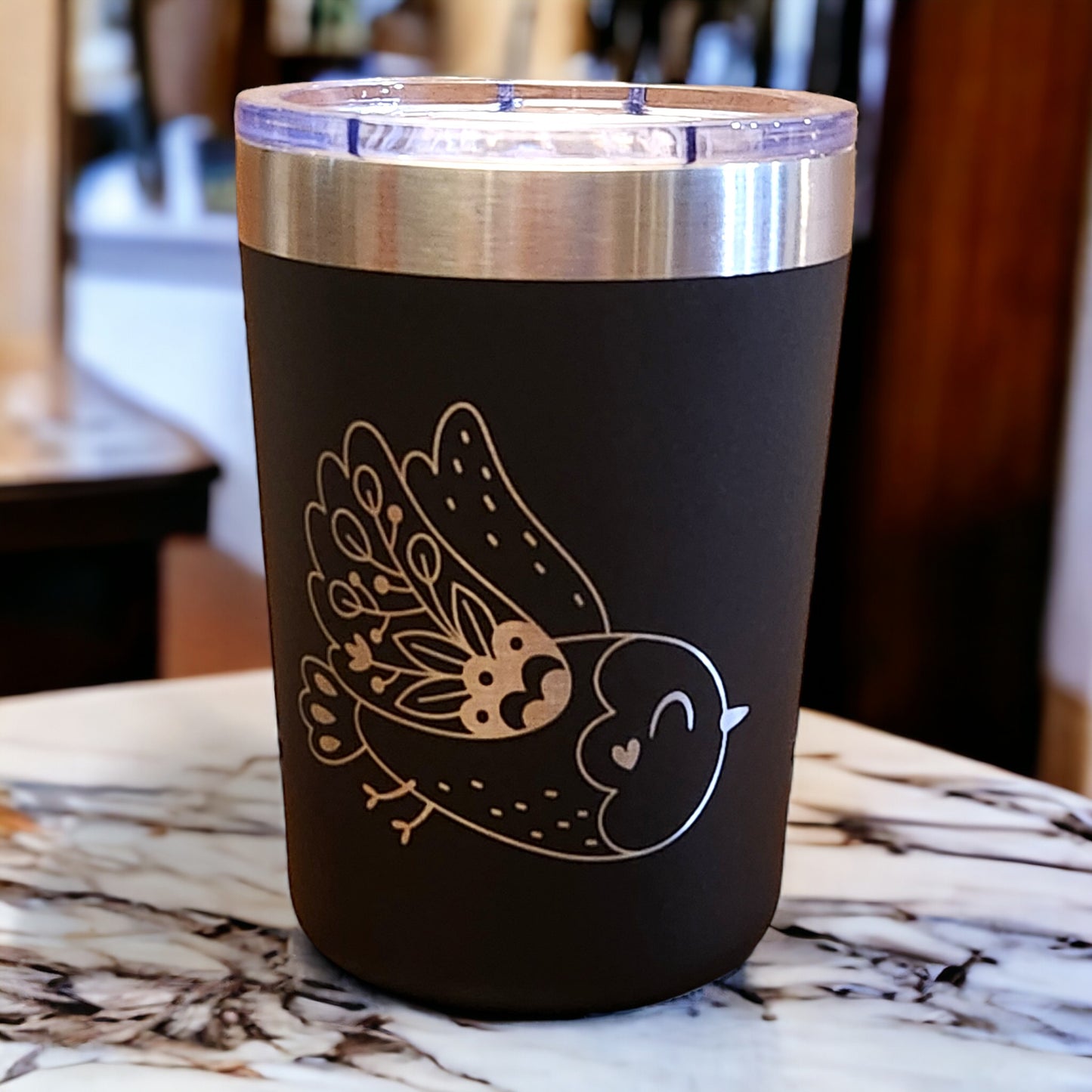 Engraved Bird Kids Mug