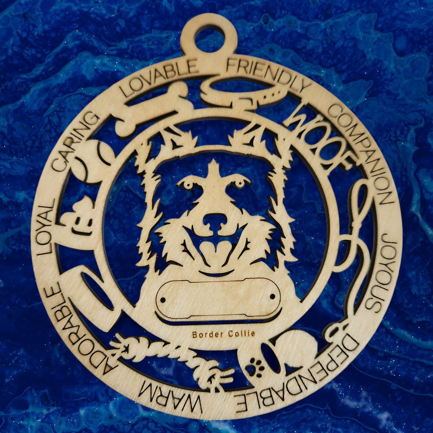 Border Collie (Ears Up) Dog Ornament