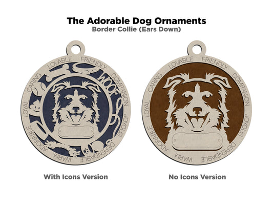 Border Collie (Ears Down) Dog Ornament (32)