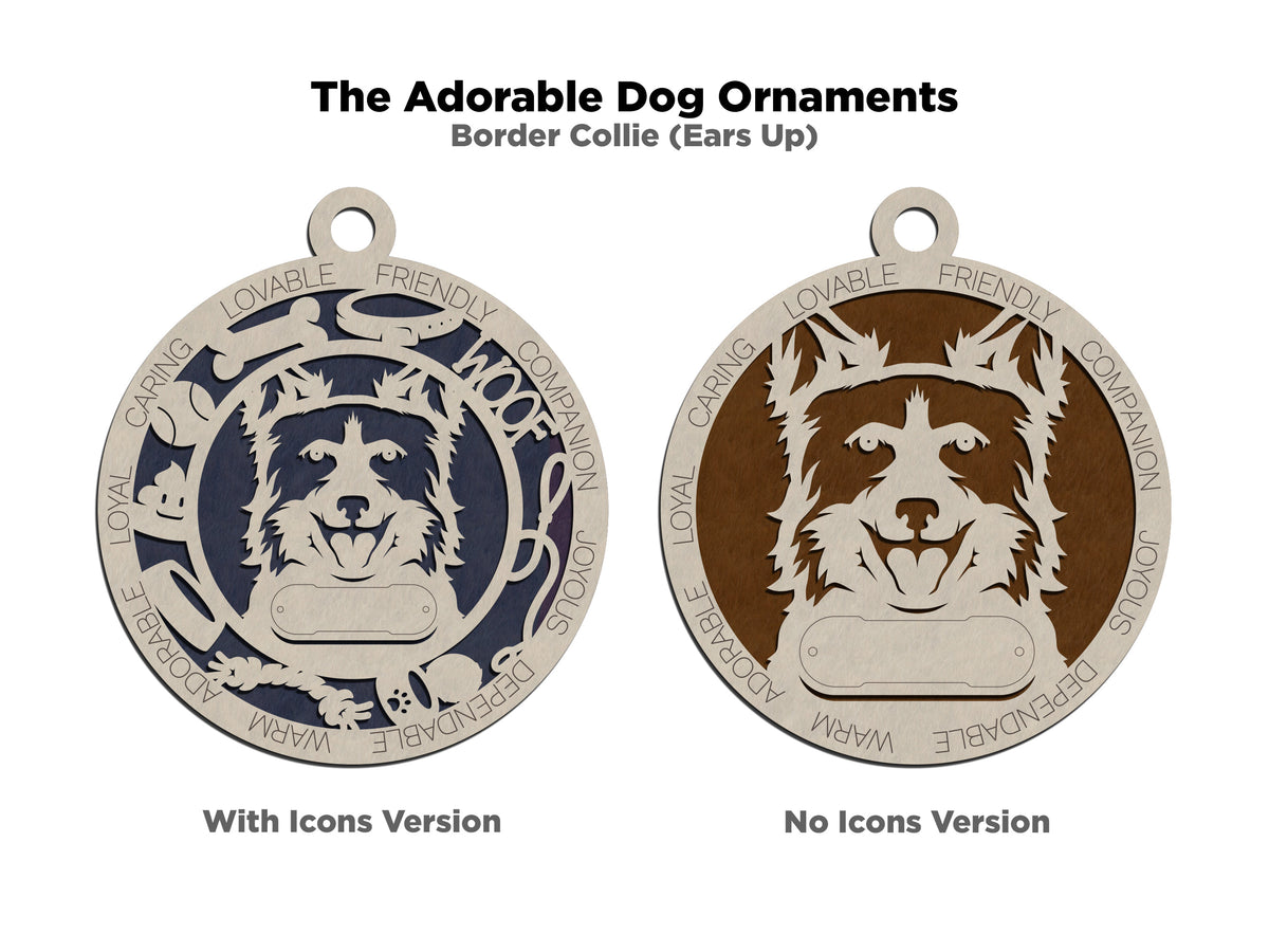 Border Collie (Ears Up) Dog Ornament (33)
