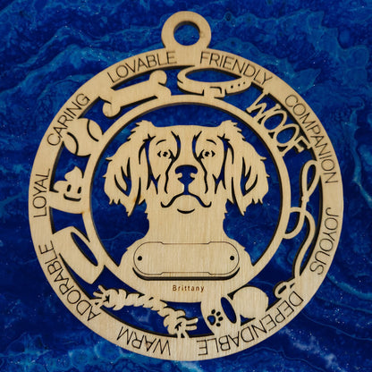 Brittany Dog Ornament