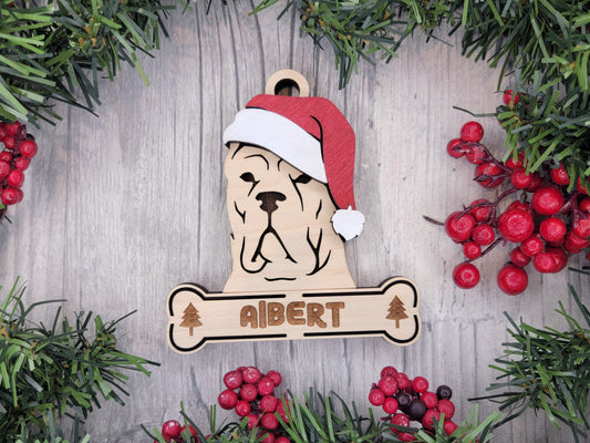 Cane Corso Santa Hat Dog Ornament