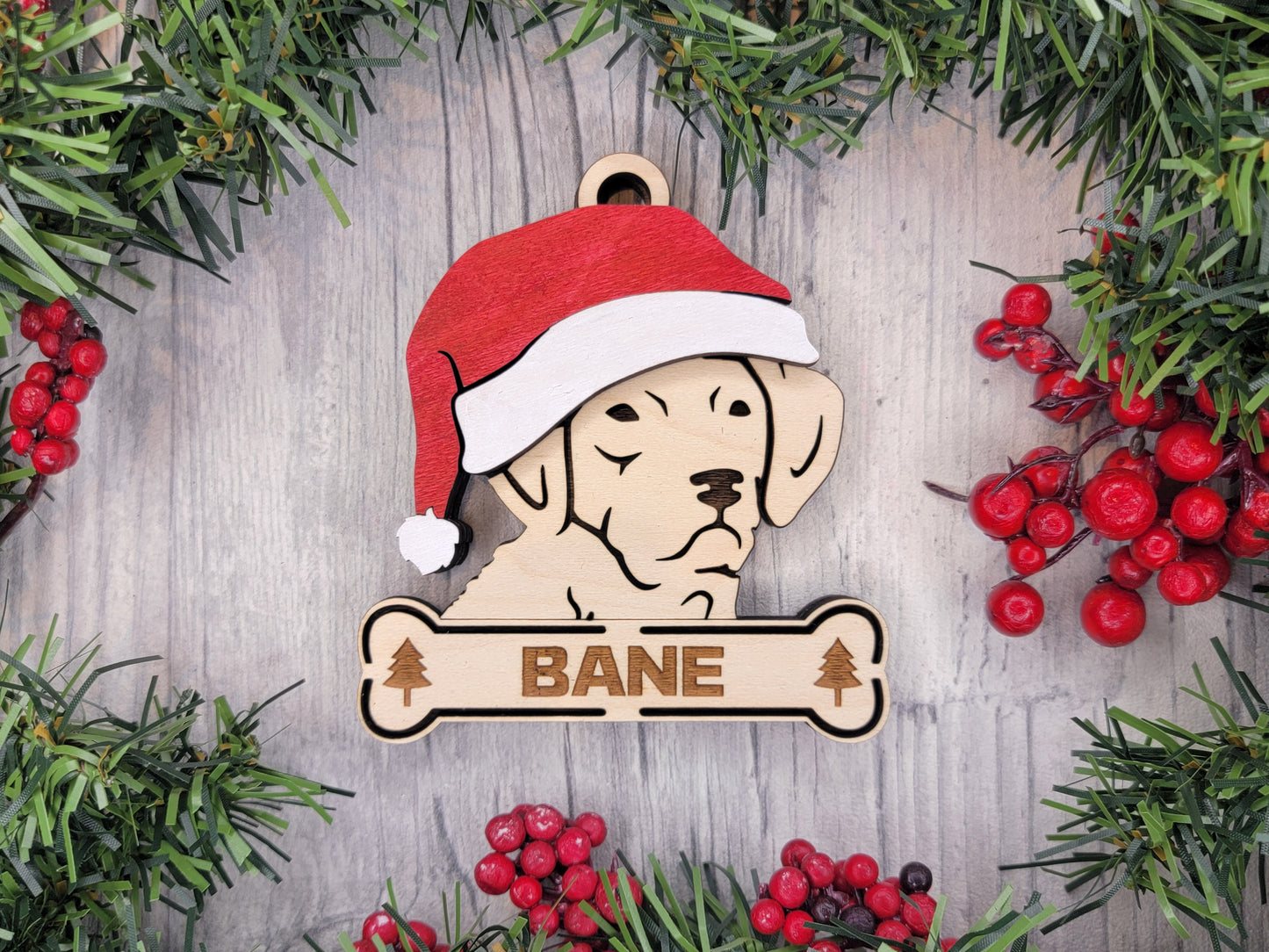 Chesapeake Bay Retriever Santa Hat Dog Ornament