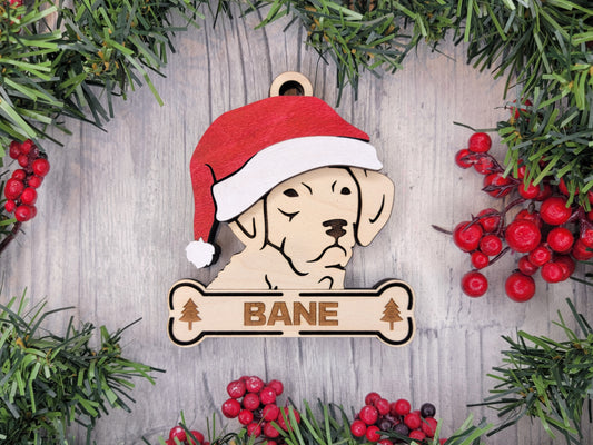 Chesapeake Bay Retriever Santa Hat Dog Ornament