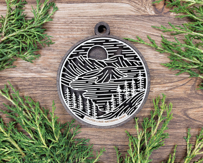 Crater Lake National Park Line Art Ornament