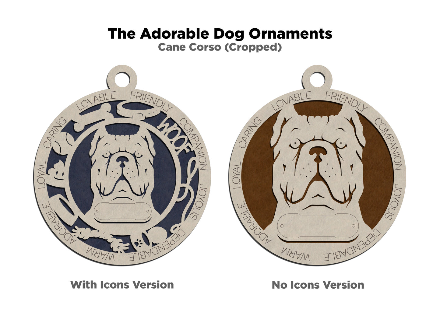 Cane Corso (Cropped) Dog Ornament