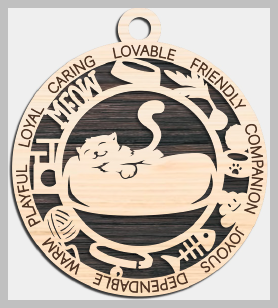 1 Cat in a Bed Cuddly Cat Ornament