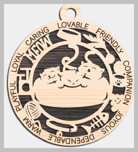 3 Cats in a Bed Cuddly Cat Ornament