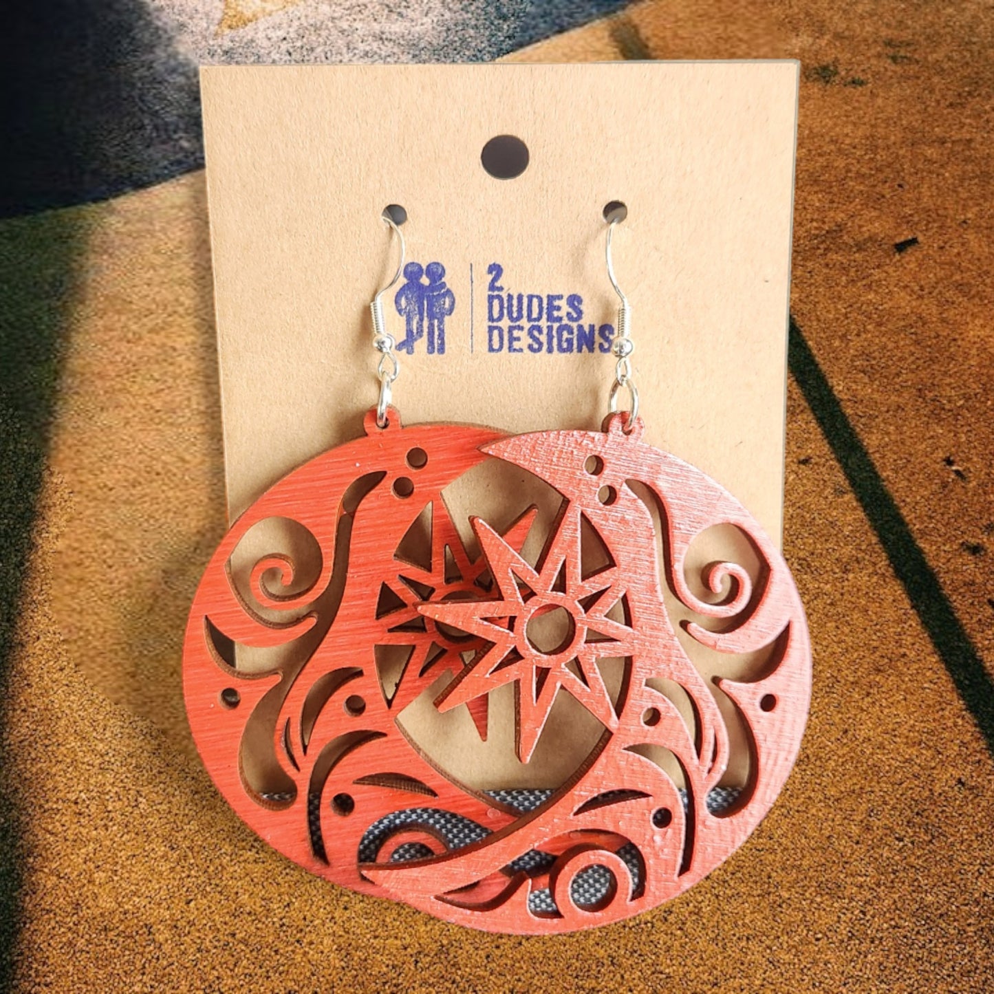 Red Celestial Dangle Earrings 10