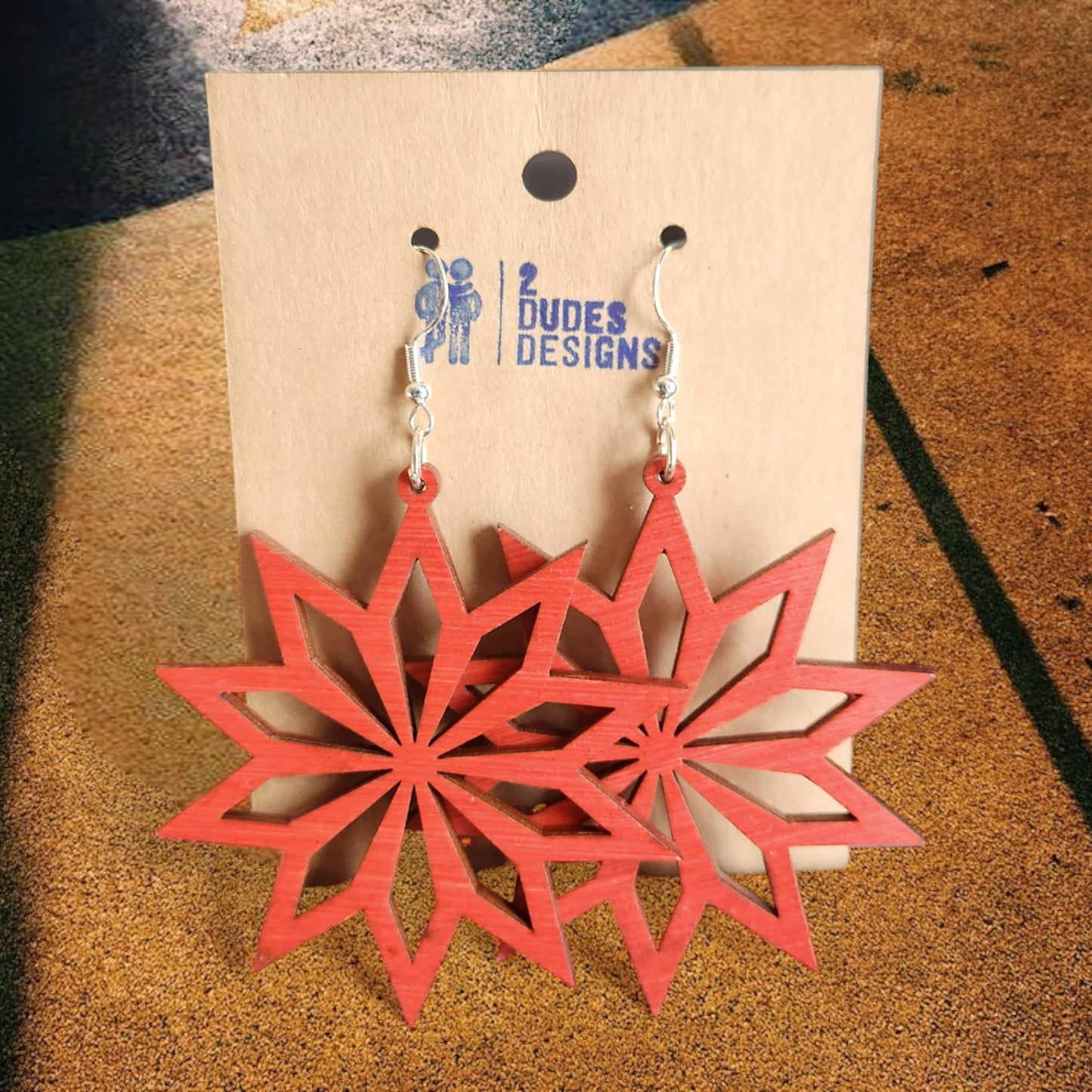 Red Celestial Dangle Earrings