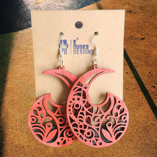 Red Celestial Dangle Earrings