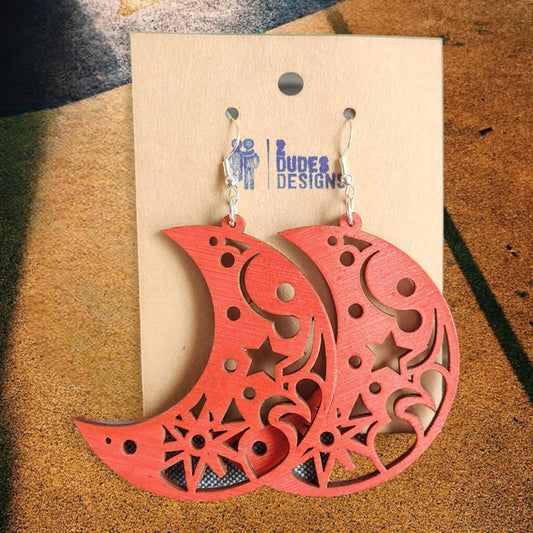 Red Celestial Dangle Earrings 2