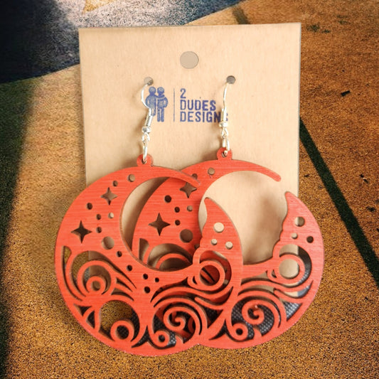 Red Celestial Dangle Earrings 7