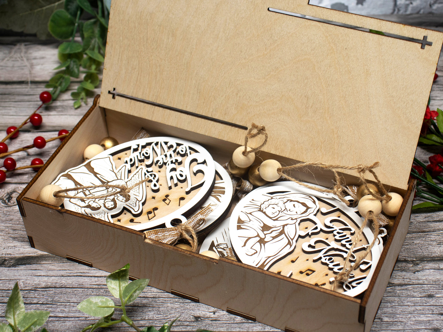 Classic Christian Carol Ornament Storage Box