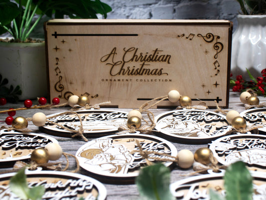 Classic Christian Carol Ornament Storage Box