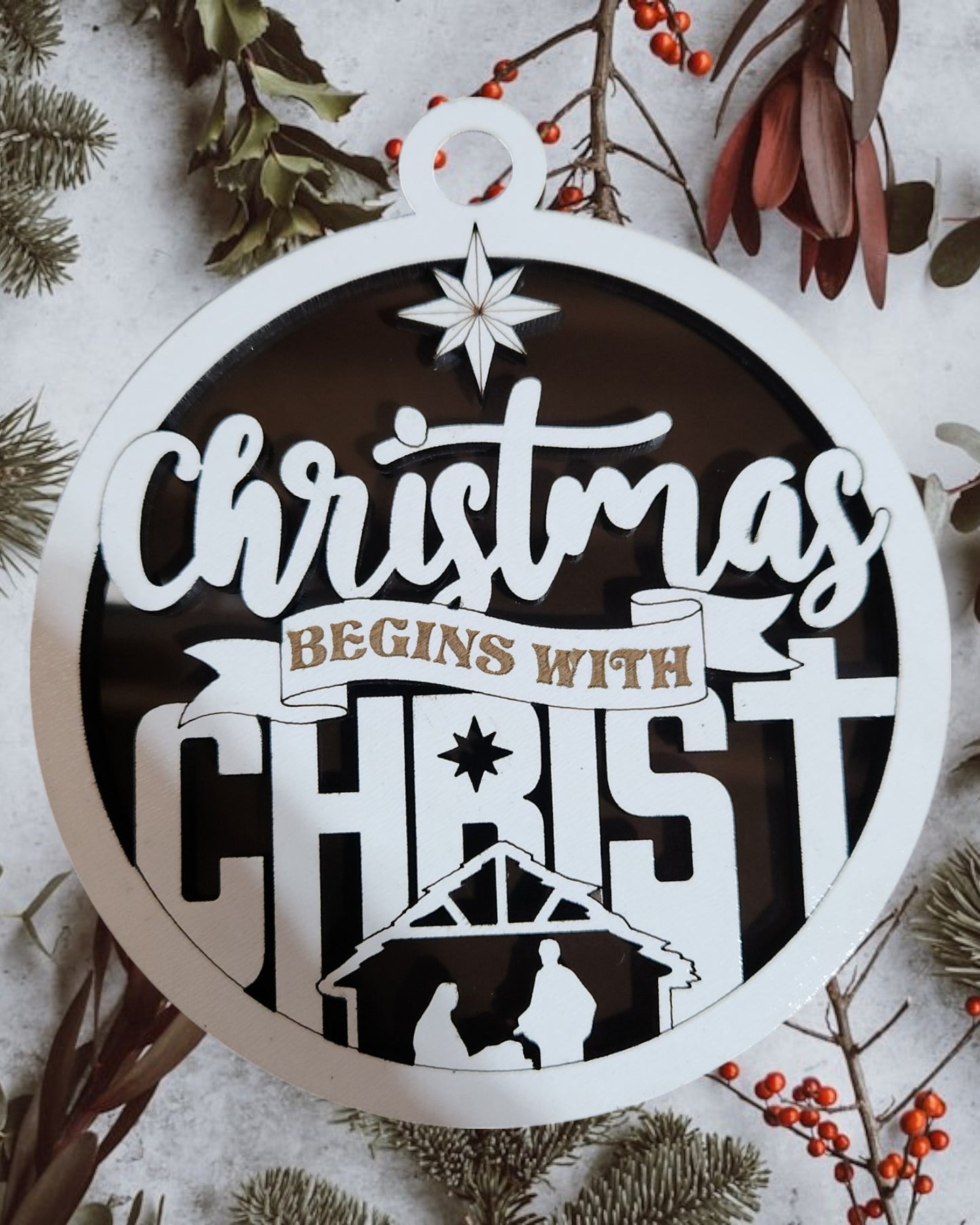 Jesus Series - Christmas Begins with Christ (Smoke Background)