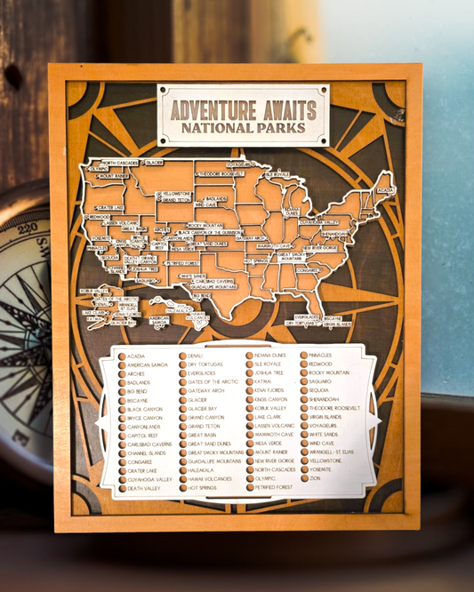 Compass Theme National Park Explorer Map